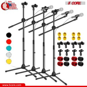 5Core Tripod Mic Stand Adjustable Heavy Duty Floor Holder Microphone Boom Arm 4 PCS