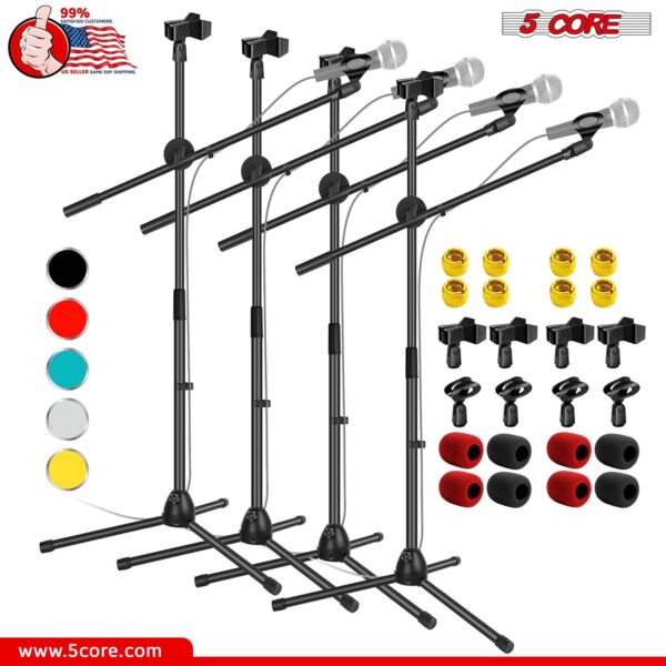 5Core Tripod Mic Stand Adjustable Heavy Duty Floor Holder Microphone Boom Arm 4 PCS