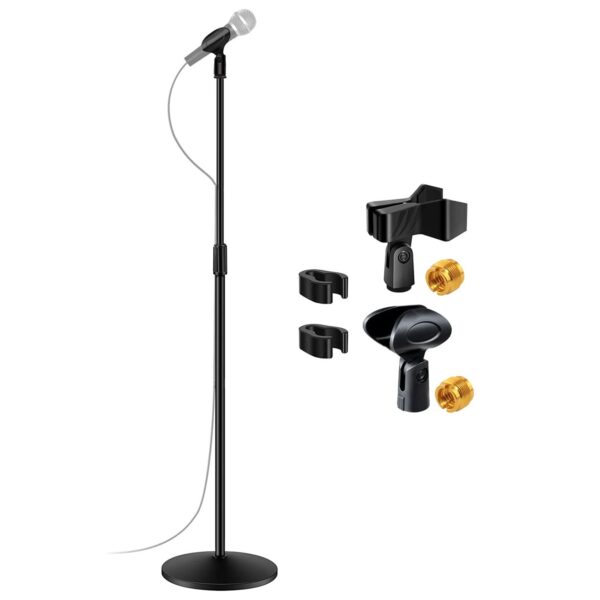 5 Core Mic Stand Round Base  Height Adjustable Universal Microphone Mount Stands